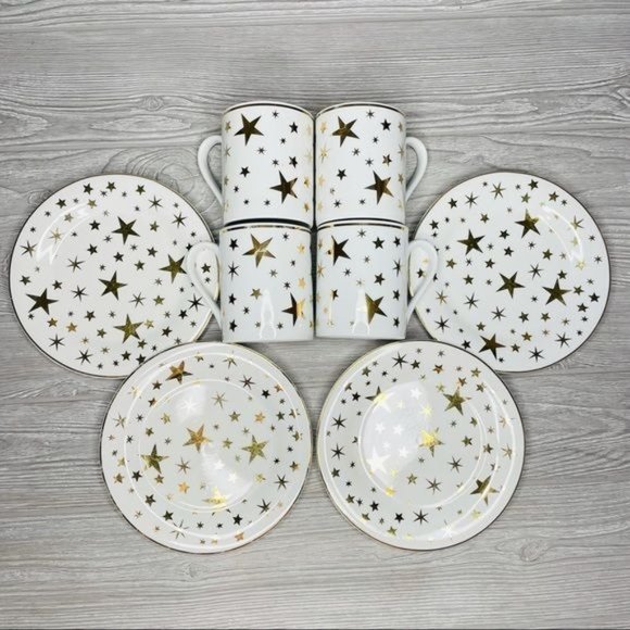Sakura classic 1997 gold star coffee cups and dessert plates - Picture 1 of 9